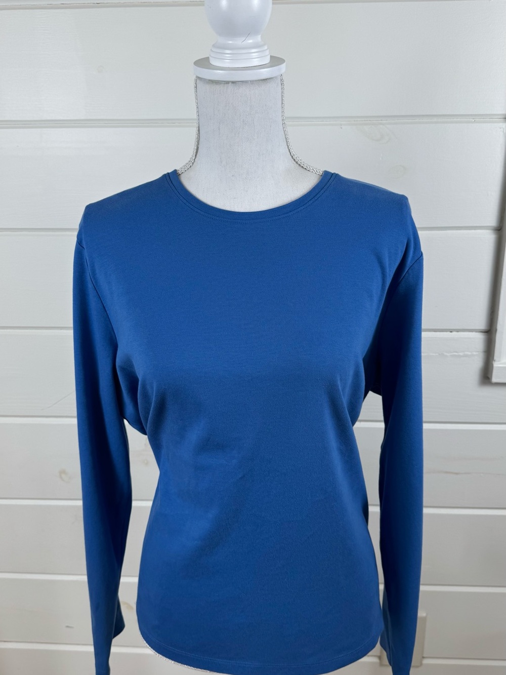 L.L.Bean Women’s Blue Long Sleeve Crew Neck Knit Top Size 1X Plus